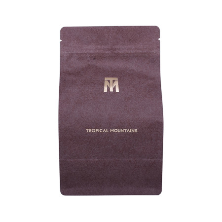 Custom Logo 12 Oz Kraft Paper Block Bottom Coffee Bags Wholesale Gravure Printing