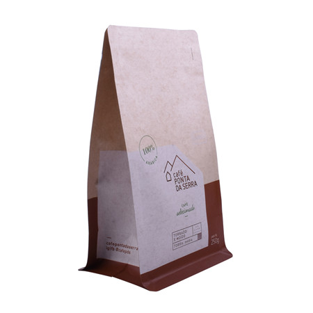 Custom Logo 12 Oz Kraft Paper Block Bottom Coffee Bags Wholesale Gravure Printing