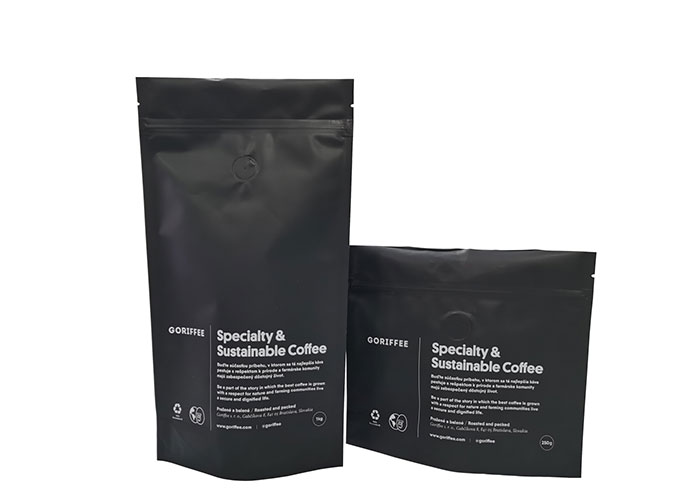 custom Recyclable Coffee Bags Custom Logo Printing 12Oz Coffee Bags Matt Black Coffee Bags online