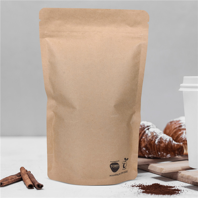 custom Customize Printing Heat Sealed 500g Brown Kraft Paper Organic Coffee Bags online