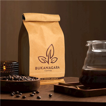 Custom Logo Printed Hot Stamp 5 lb Black Kraft Paper Coffee Bags