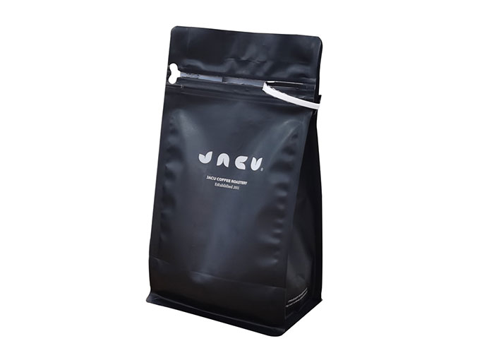 Recyclable Coffee Bags Custom Logo Printing 12Oz Coffee Bags Matt Black Coffee Bags