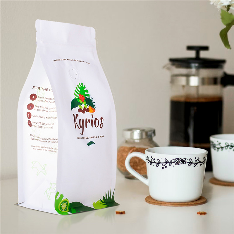 Most Popular Smell Proof Heat Sealable Paper Recyclable Coffee Bags with Degassing Valve