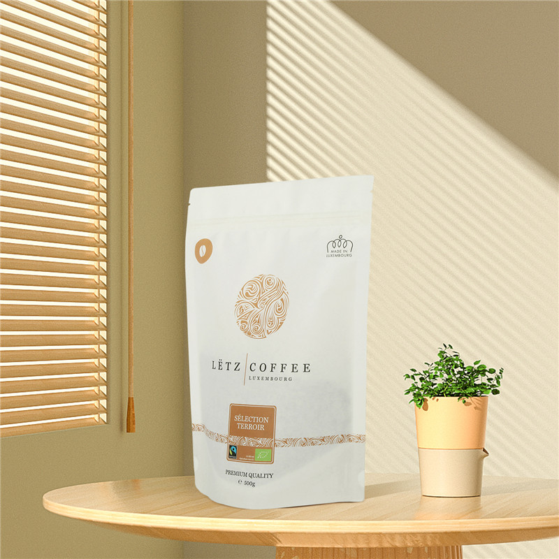 Eco-friendly Zipper Seal Custom Compostable Stand Up Pouches Coffee Bags