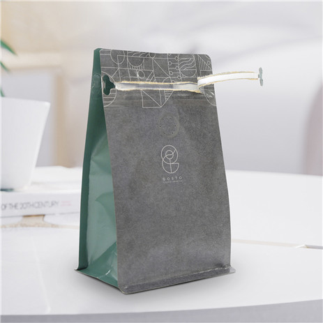 Grey kraft paper coffee bags