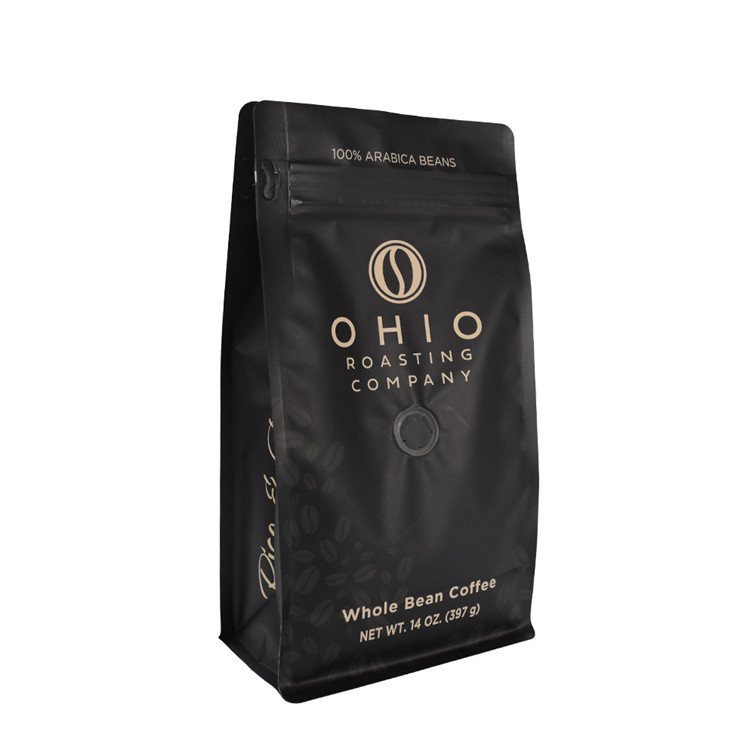 custom Custom Logo Print Plastic  Black Pouches Wholesale Coffee Packaging Bags online