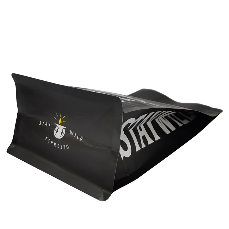 Custom Logo Laminated Coffee Bag Printing Matte Black Coffee Bags Near Me