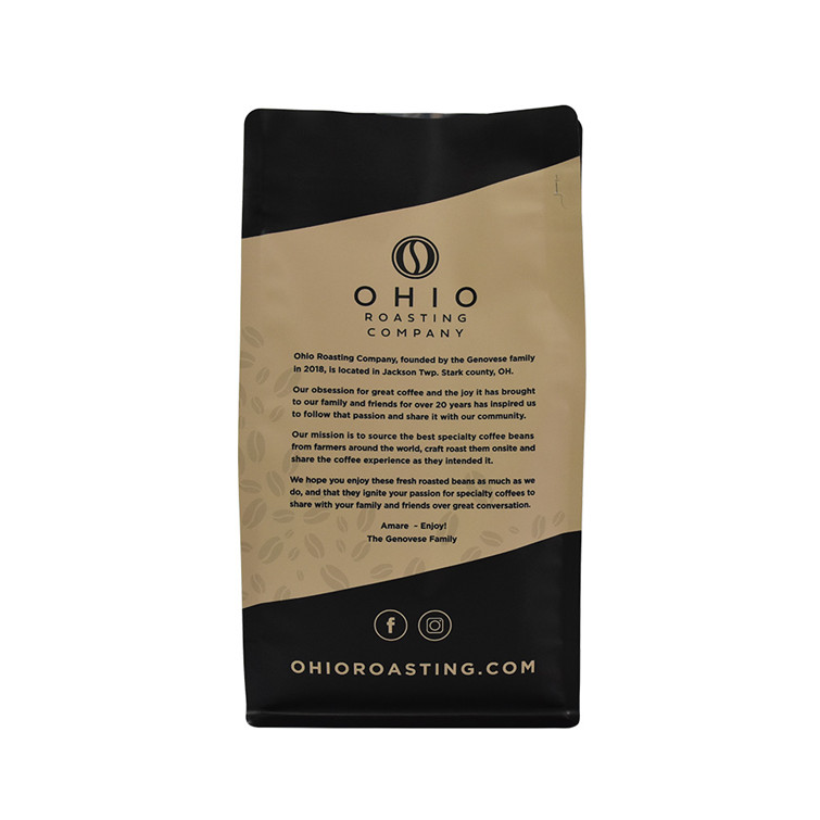 Custom Logo Print Plastic  Black Pouches Wholesale Coffee Packaging Bags