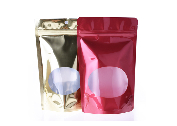 Custom Printed Mylar Foil Stand Up Ziplock Coffee Bags with window