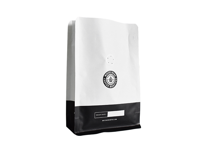 custom Custom Logo Resealable Stand Up Pouch White Coffee Bags with Valve Wholesale online