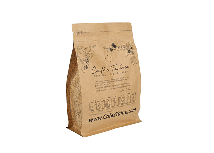 custom Wholesale Gravure Printing Ziplock Brown Paper Coffee Bags with Valve online