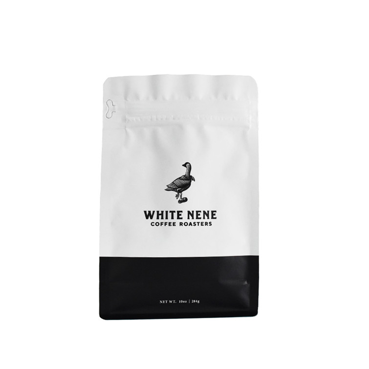 custom White Stand Up Flat Bottom Pouch Bag Coffee online