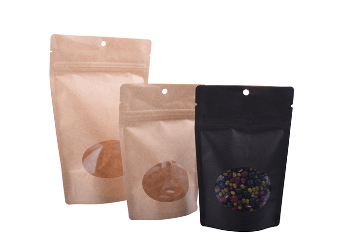 custom Custom Food Safe Kraft Paper Ziplock 2 oz Coffee Beans Bags with Window online