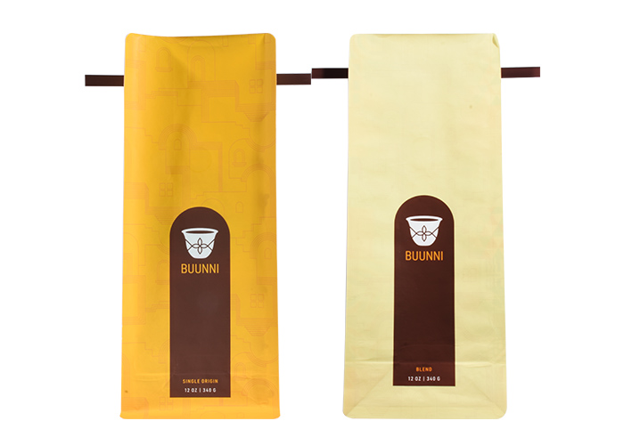 Factory OEM White Tin Tie Flat Bottom Paper Coffee Bags Wholesale