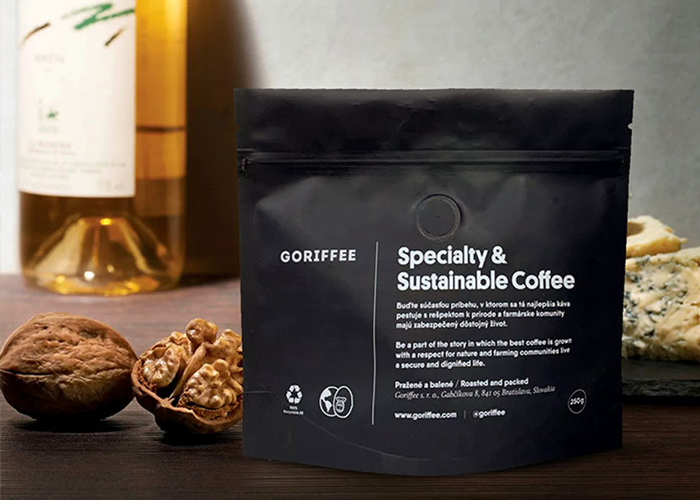 Custom Logo Printed Carbon-neutral Coffee Bags 100 Recyclable Coffee Packaging Bags