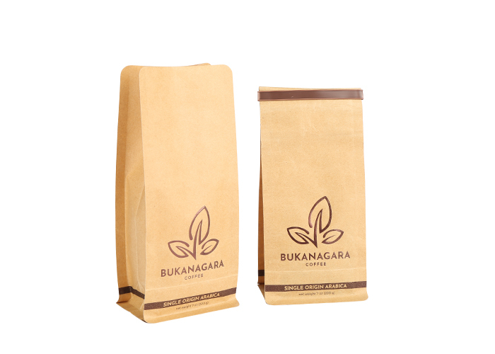 Custom Unique Kraft Flat Bottom Pouch Coffee Packaging Bags Design