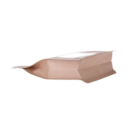 Pouch Kraft Paper Coffee Foil Bags Flat Bottom Pouch With Valves For Tea Nut Food