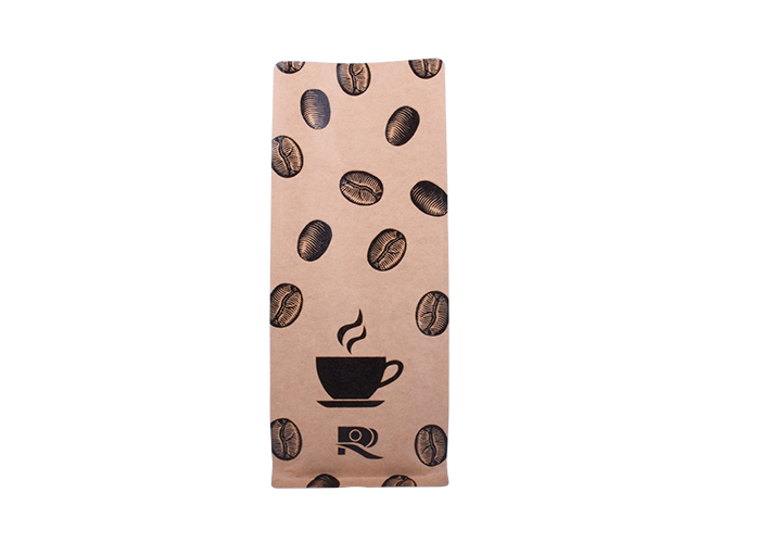 custom Zero Waste Natural Kraft Paper Compostable Coffee Packaging Bags with Bottom Gusset online