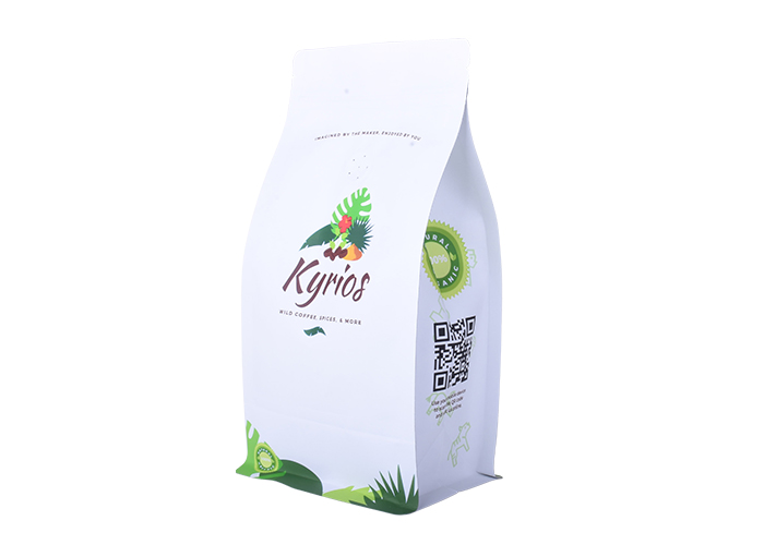 Private Label Zipper Flat Bottm PLA Material Coffee Bags Biodegradable