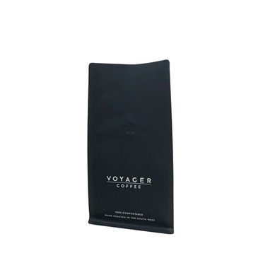 Matte Finish Embossed Brown Kraft Paper Coffee Bag With One-Way Degassing Valve