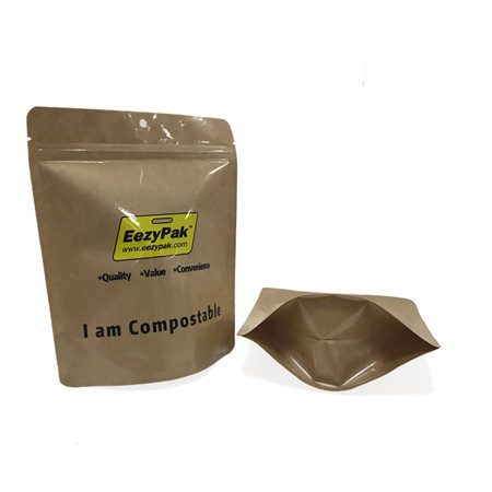 Custom Kraft Paper 12 Oz Sustainable Stand Up Biodegradable Coffee Bags Wholesale