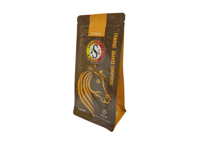 OEM Manufacturer 12oz Flat Bottom Resealable Custom Coffee Bags with Valve