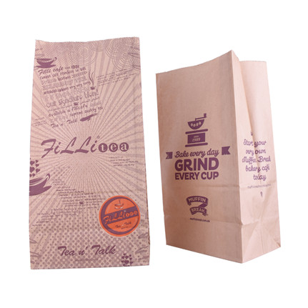 custom Cheap Kraft Paper  Block Bottom Coffee Bags With Degassing Valve online