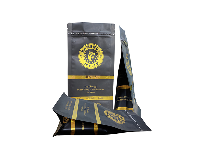 custom Food Grade Zip Top Printed Glossy Finish Side Gusset Aluminum Foil Coffee Bags online