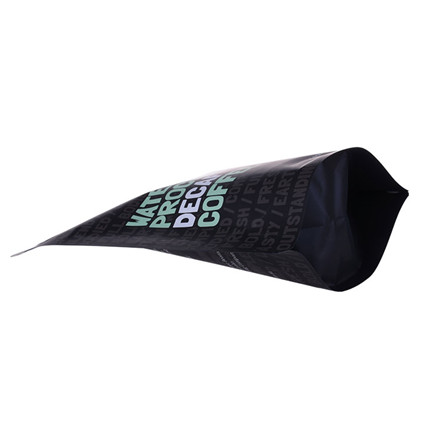 Custom Logo Printed Matte Black Stand Up Coffee Plastic Bag