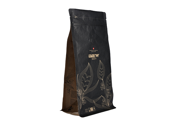 Low Carbon Footprint Black Matte finish 5lb Recyclable Coffee Bags with valve