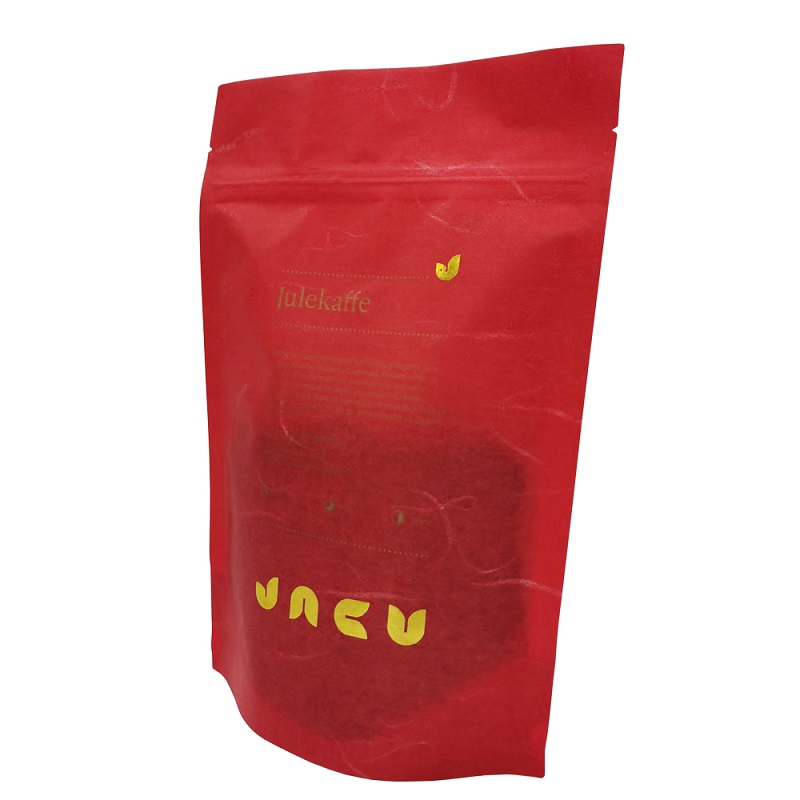 custom Hot Stamping Logo Design Stand Up Resealable Compostable Red Rice Paper Coffee Bags online