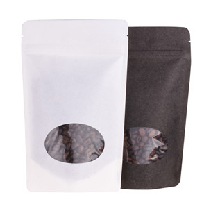 custom Eco-Friendly Flat Pouch Kraft Paper Coffee Bags With Matte Window online