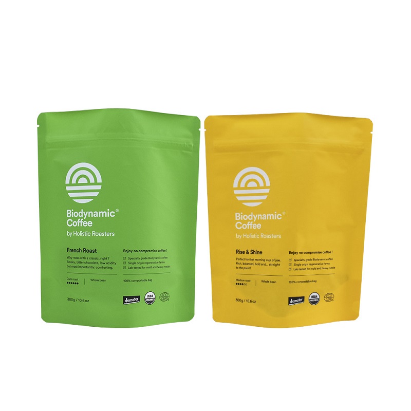 Custom Print Eco-friendly Resealable Small Stand Up Pouches for Coffee