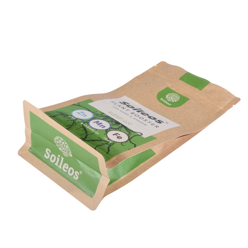 custom Eco-friendly Zipper Seal Recyclable Flat Bottom Brown Paper Coffee Bags Wholesale online