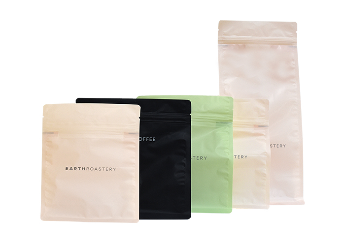 Premium Quality Zip Top Printed Black Recyclable Paper Bags for Coffee Beans