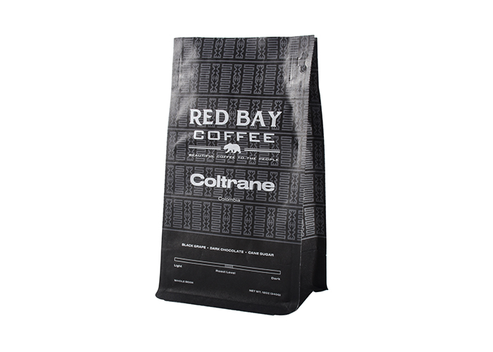 custom Premium Quality Zip Top Printed Black Recyclable Paper Bags for Coffee Beans online