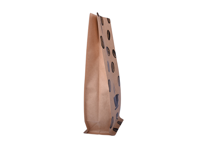 Low Carbon Footprint Ziplock Flat Bottom Recycled Paper Coffee Bags with Valve