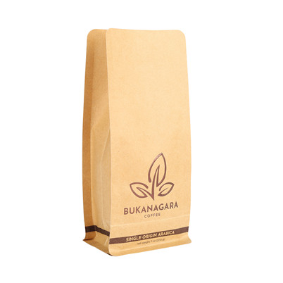 Specialty Biodegradable Gusseted Kraft Coffee Bags With Valve