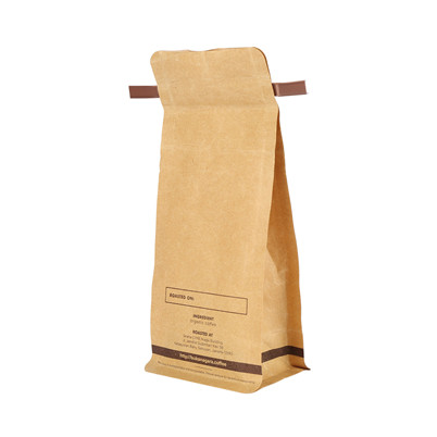 Specialty Biodegradable Gusseted Kraft Coffee Bags With Valve