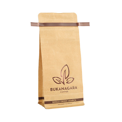 Specialty Biodegradable Gusseted Kraft Coffee Bags With Valve