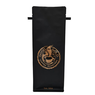 custom Matte Black Stand-Up Side Gusset Coffee Bags With Valve online