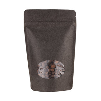 Food-Grade Heat Sealable Windowed Coffee Bags With Tin Tie Closure