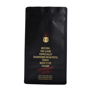 Retail Block Bottom Coffee Bags With Zipper Closure