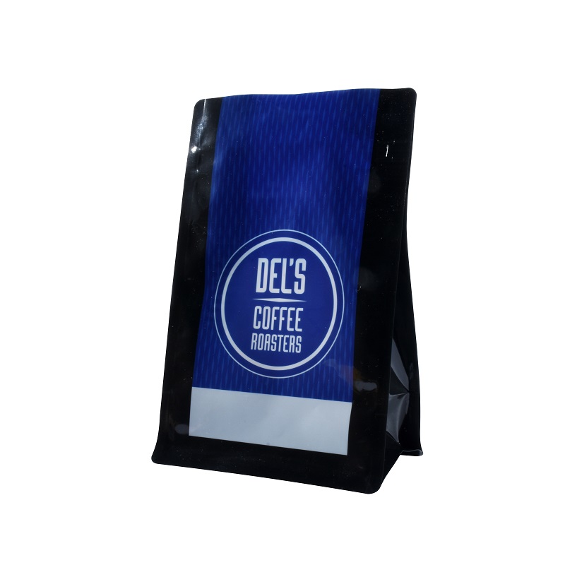 Factory Sale Custom Round Bottom 8oz Blue Plastic Coffee Bag Wholesale