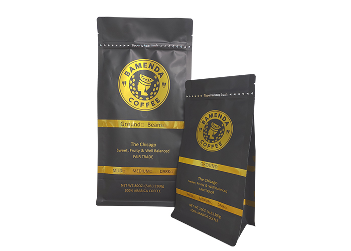 Customized Flat Bottom Recyclable Foil Heat Seal Coffee Bags with Valve