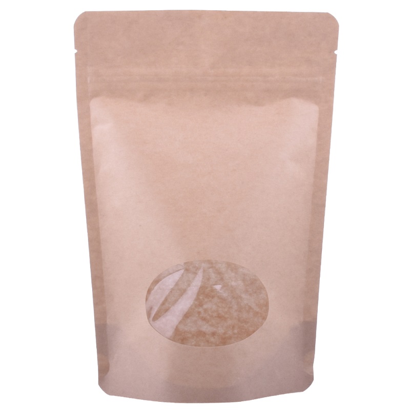 custom Eco-friendly Zipper Seal Recyclable Paper Stand Up Pouch Window Coffee Bags online