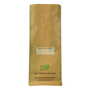 custom Recyclable 4 Sides Kraft Oem Flat Bottom Coffee Paper Bags With Food Zipper online