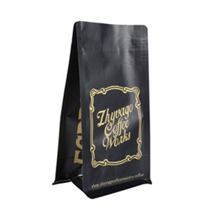 Heat-Sealable Custom Tear-Resistant Black Kraft Coffee Bags